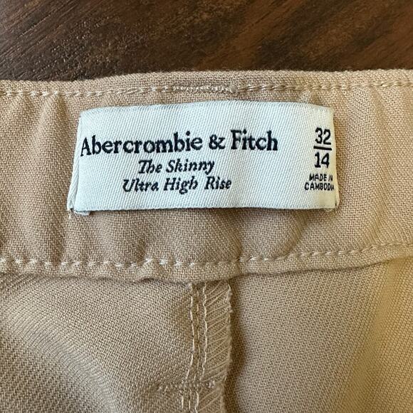 ABERCROMBIE & FITCH The Skinny Pants Tan Ultra High Rise NWT - Picture 11 of 16
